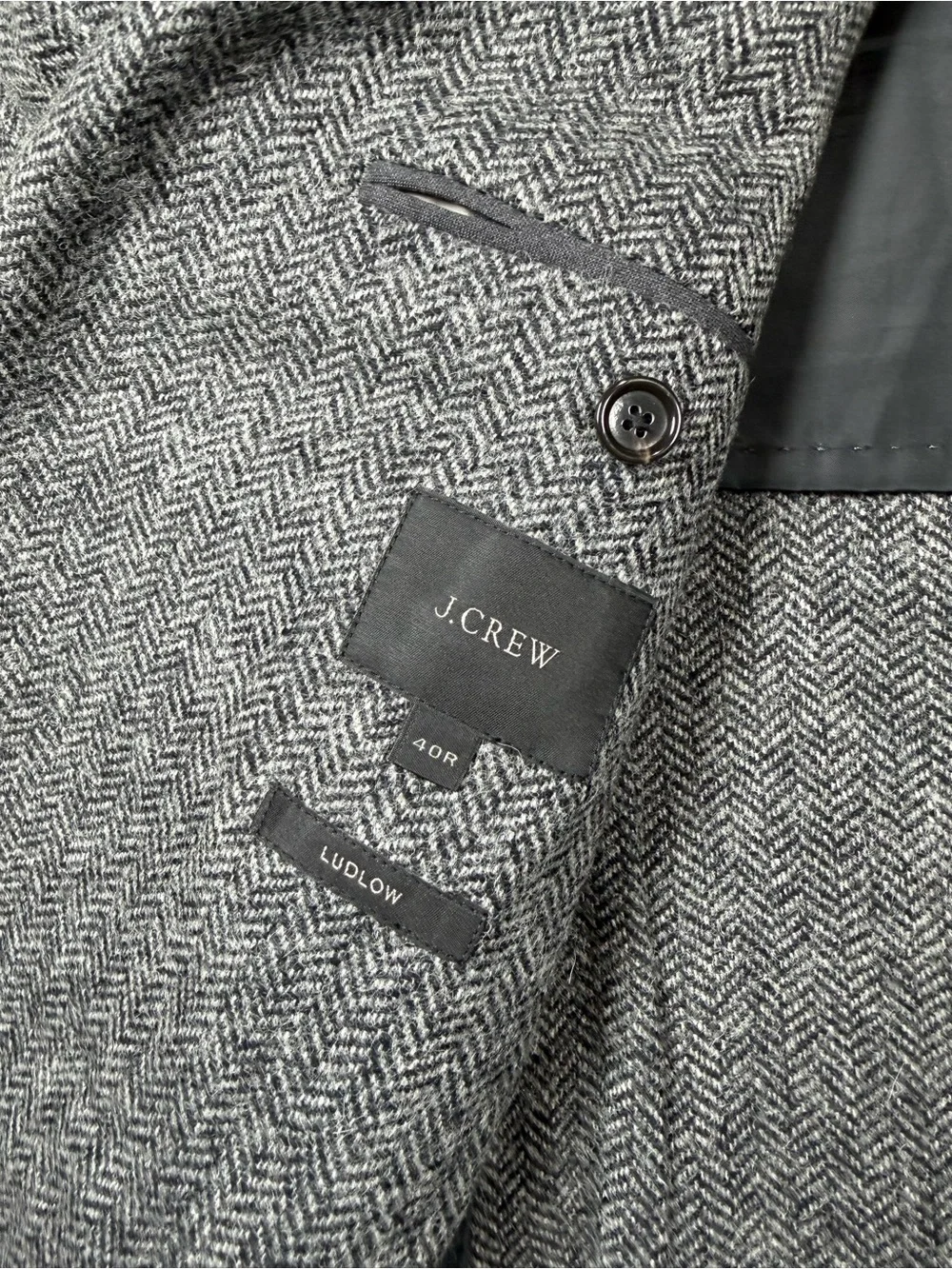 J. Crew Ludlow 40R Herringbone Tweed British MOON Wool Sport Coat Blazer